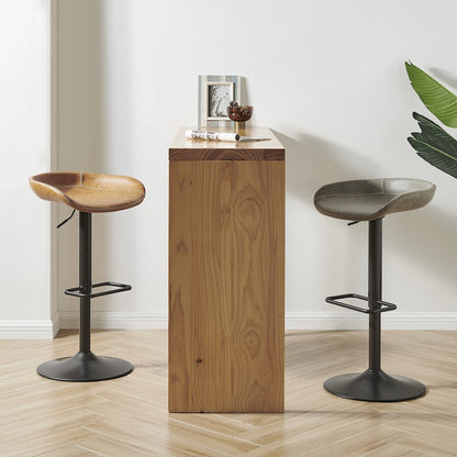 Rogue Faux Leather Gaslift Swivel Bar Stool, (Set of 2)