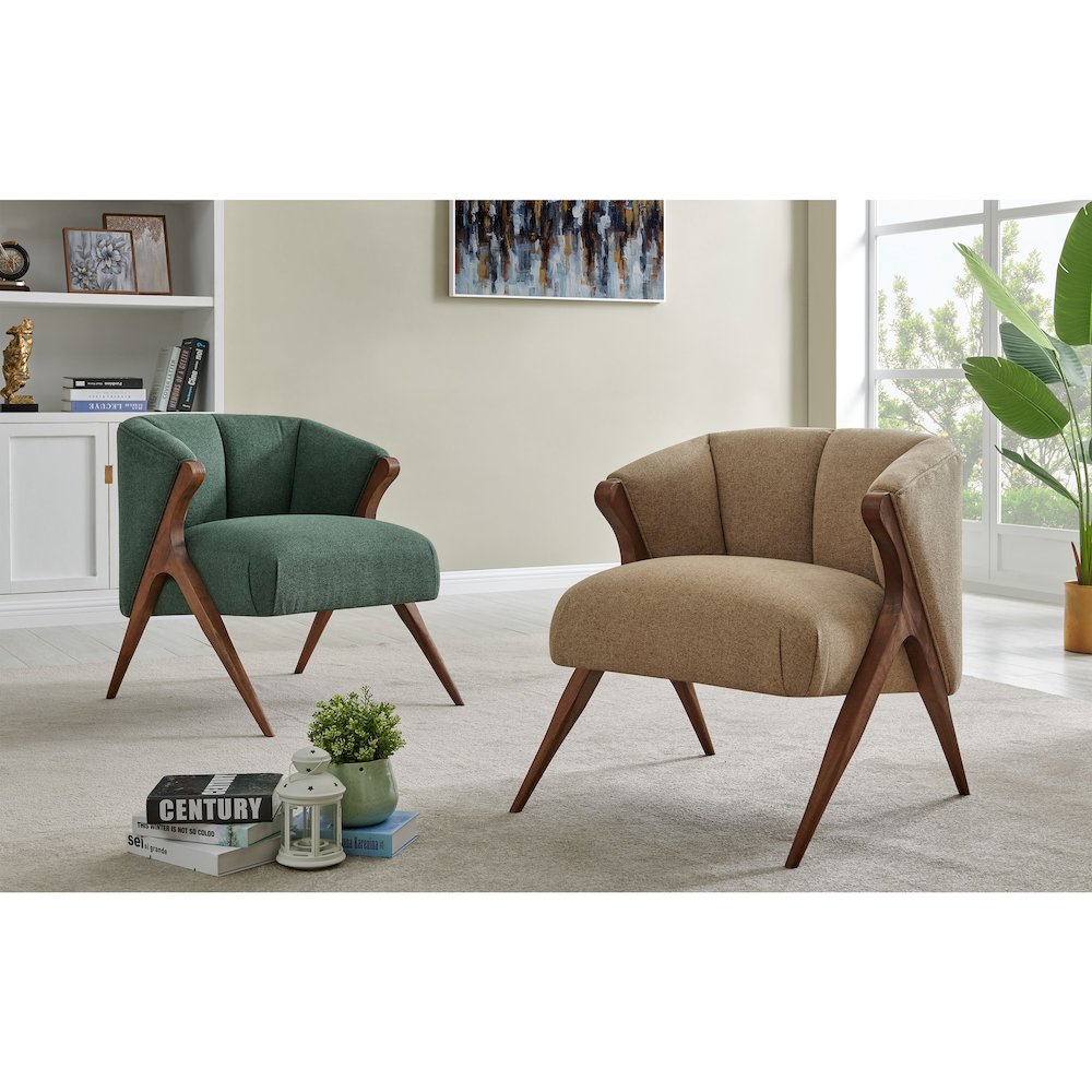 Florence Fabric Accent Chair Brown Legs