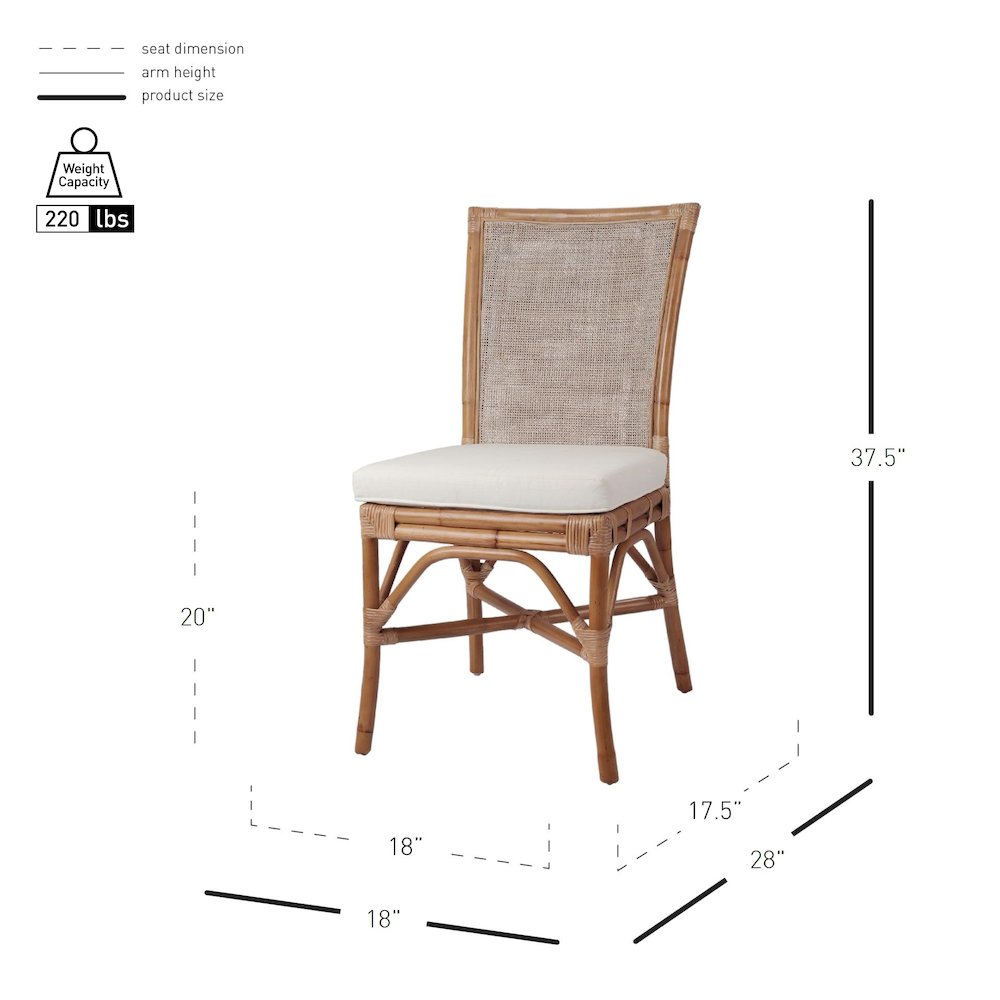 Tatum Rattan Side Chair, (Set of 2)