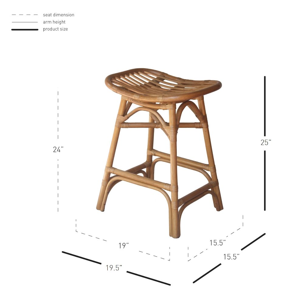 Damara Rattan Counter Stool