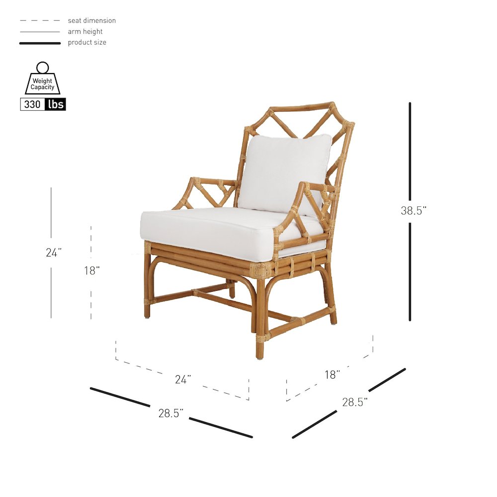 Kara Rattan Accent Arm Chair