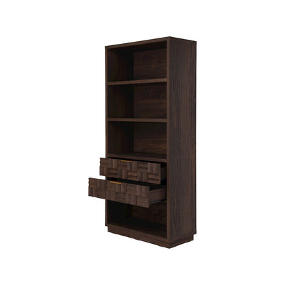 Dreighton 2-Drawer Bookcase - Coffee Brown