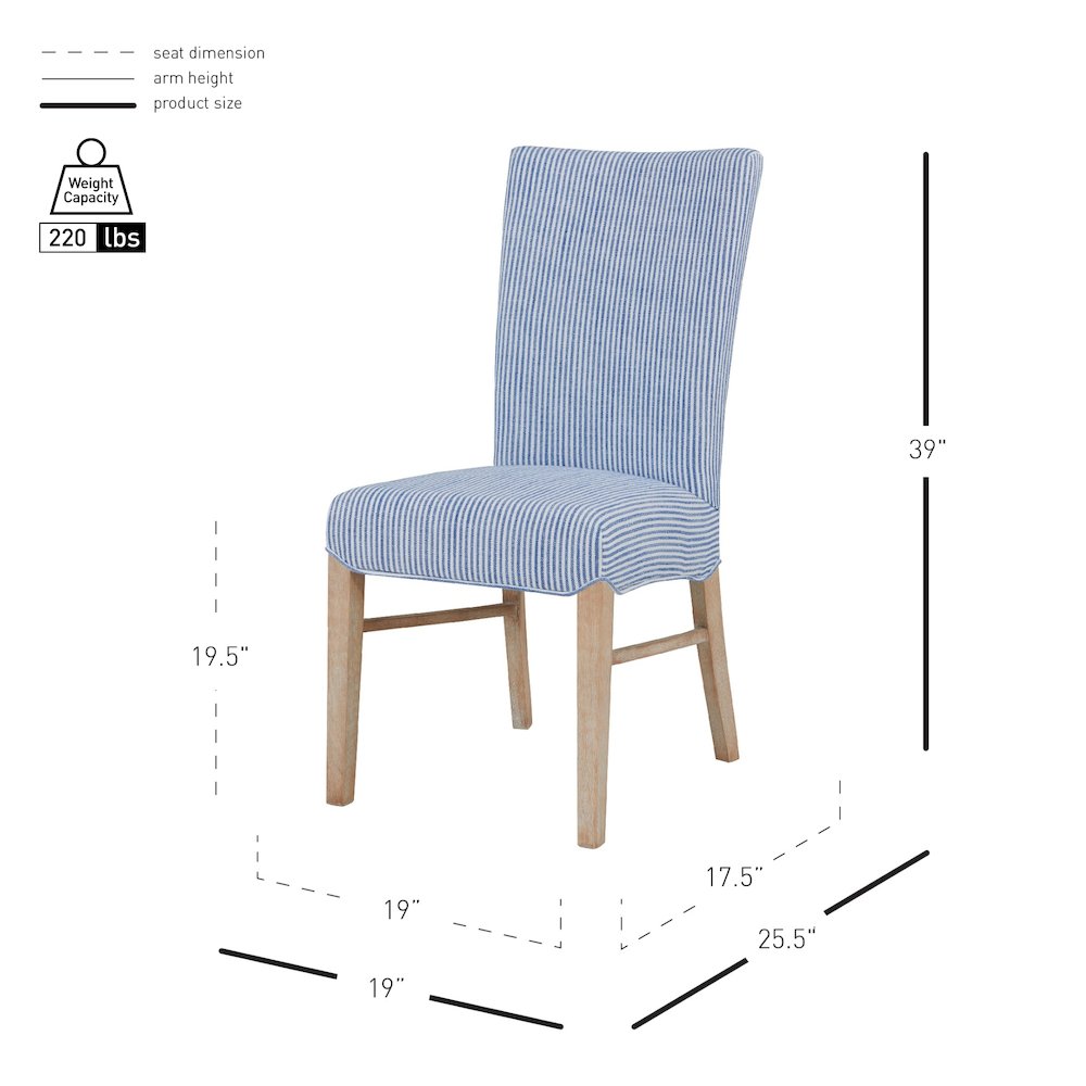 Milton Fabric Dining Side Chair, (Set of 2)
