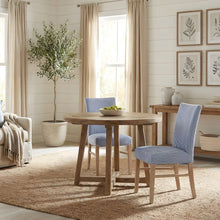 Viscose Linen Parsons Dining Side Chair with Solid Birch Legs, Set of 2