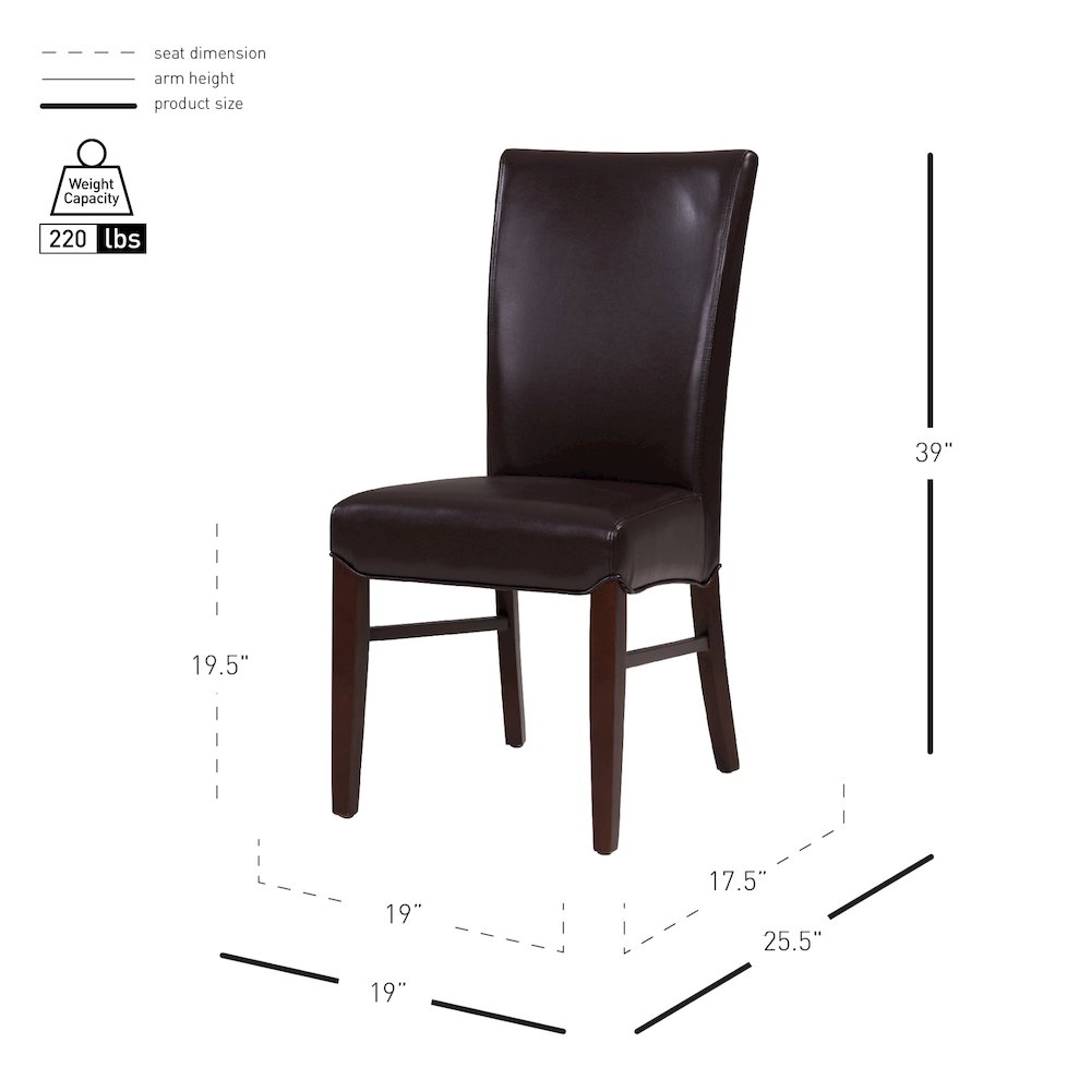 Milton Bonded Leather Dining Side Chair, (Set of 2)
