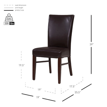 Milton Bonded Leather Dining Side Chair, (Set of 2)