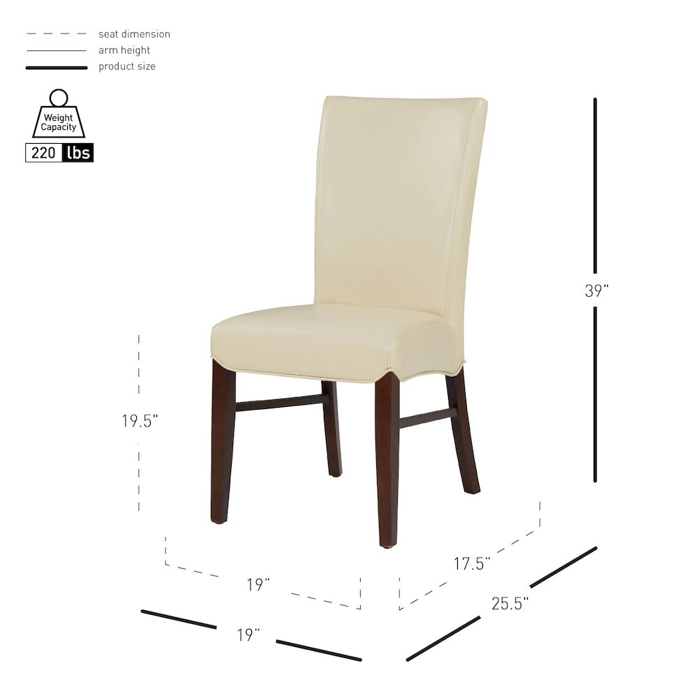 Milton Bonded Leather Dining Side Chair, (Set of 2)