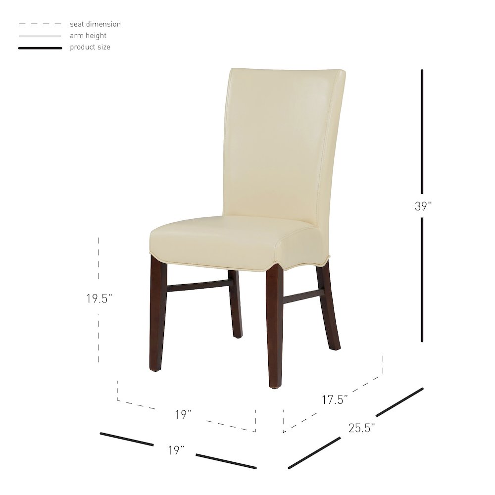 Milton Bonded Leather Dining Side Chair, (Set of 2)