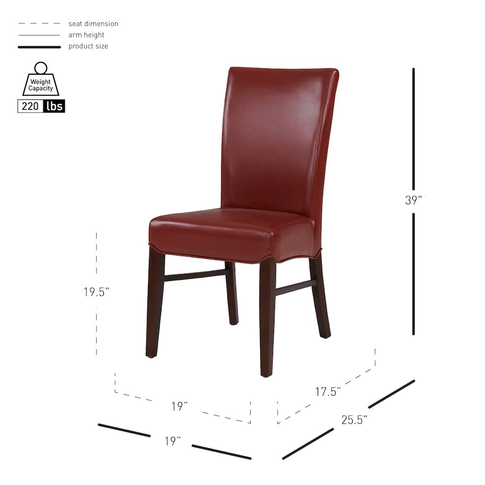 Milton Bonded Leather Dining Side Chair, (Set of 2)