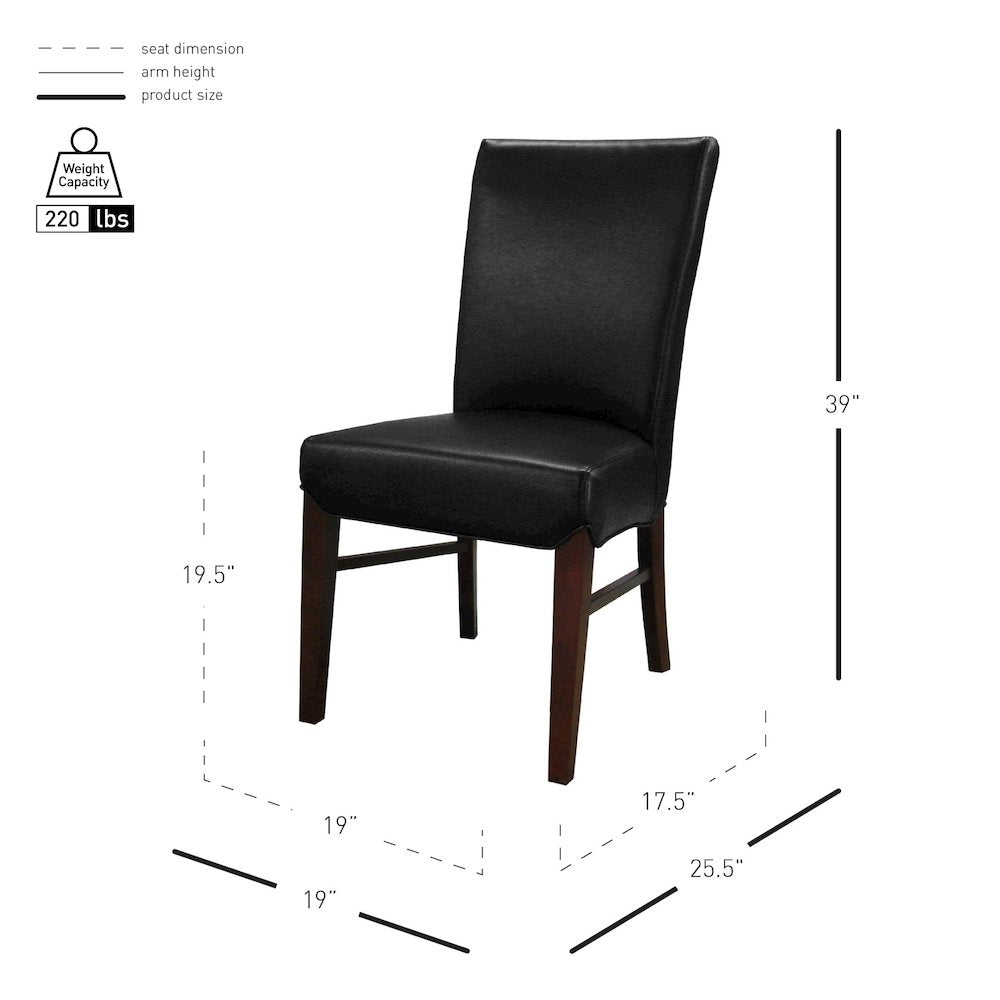 Milton Bonded Leather Dining Side Chair, (Set of 2)
