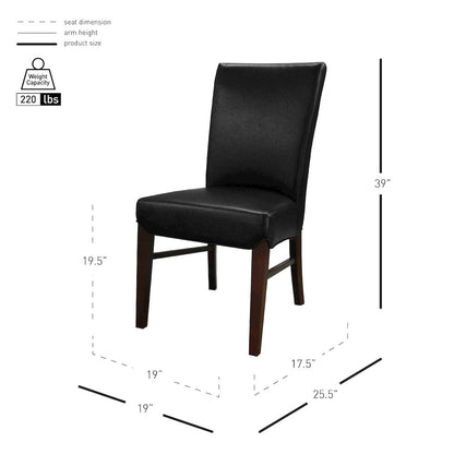 Milton Bonded Leather Dining Side Chair, (Set of 2)