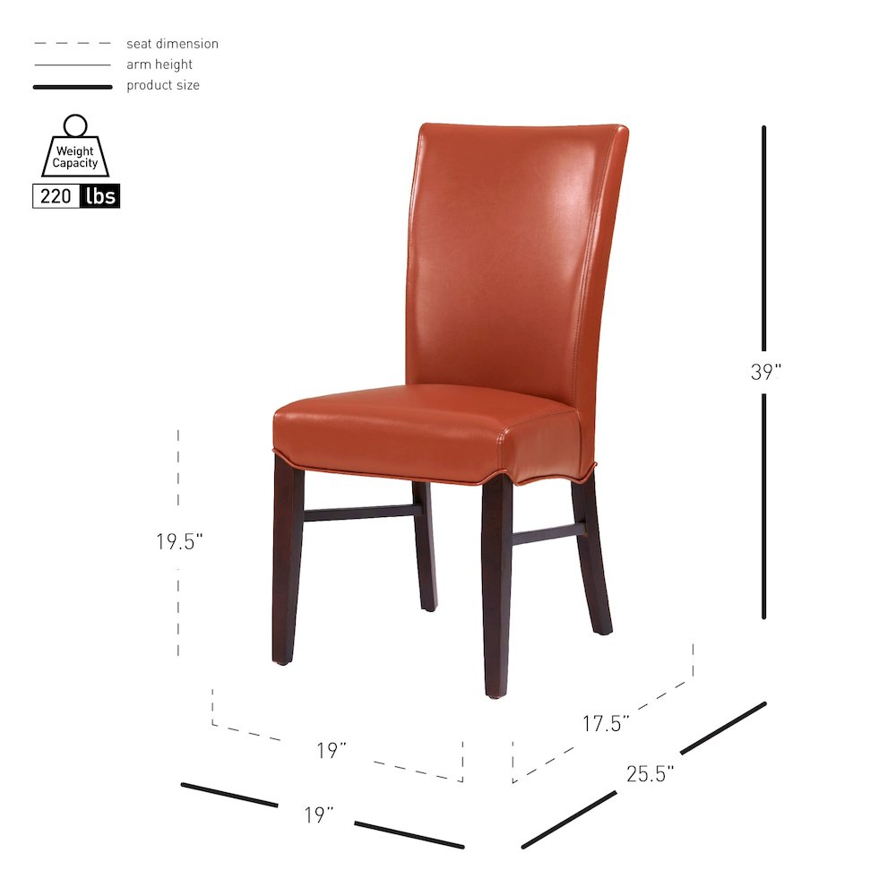 Milton Bonded Leather Dining Side Chair, (Set of 2)
