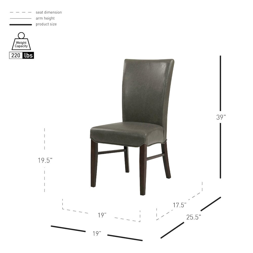 Milton Bonded Leather Chair, (Set of 2)