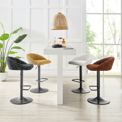 Jorrell Boucle Gaslift Swivel Bar Stool, (Set of 2)