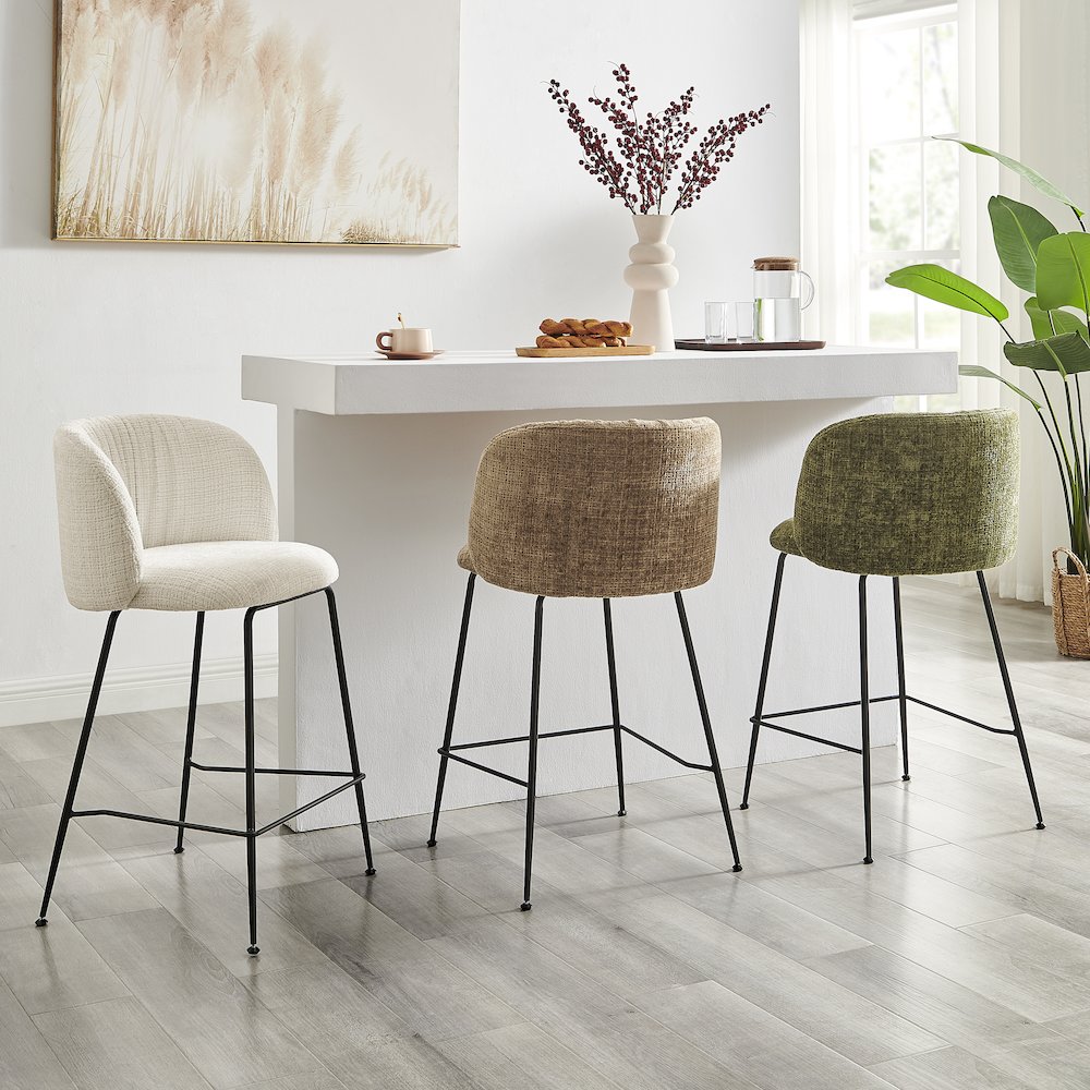Millie Chenille Counter Stool, (Set of 2)