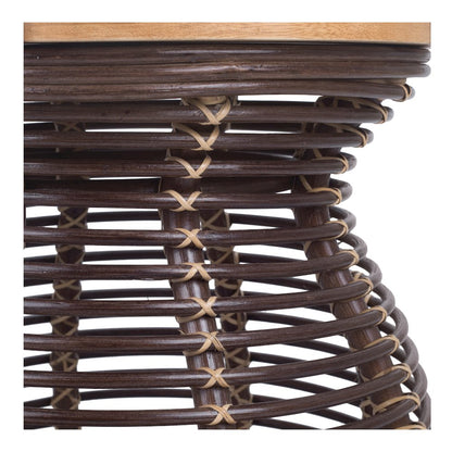 Quito Rattan Side/ End Table w/ Wood Top