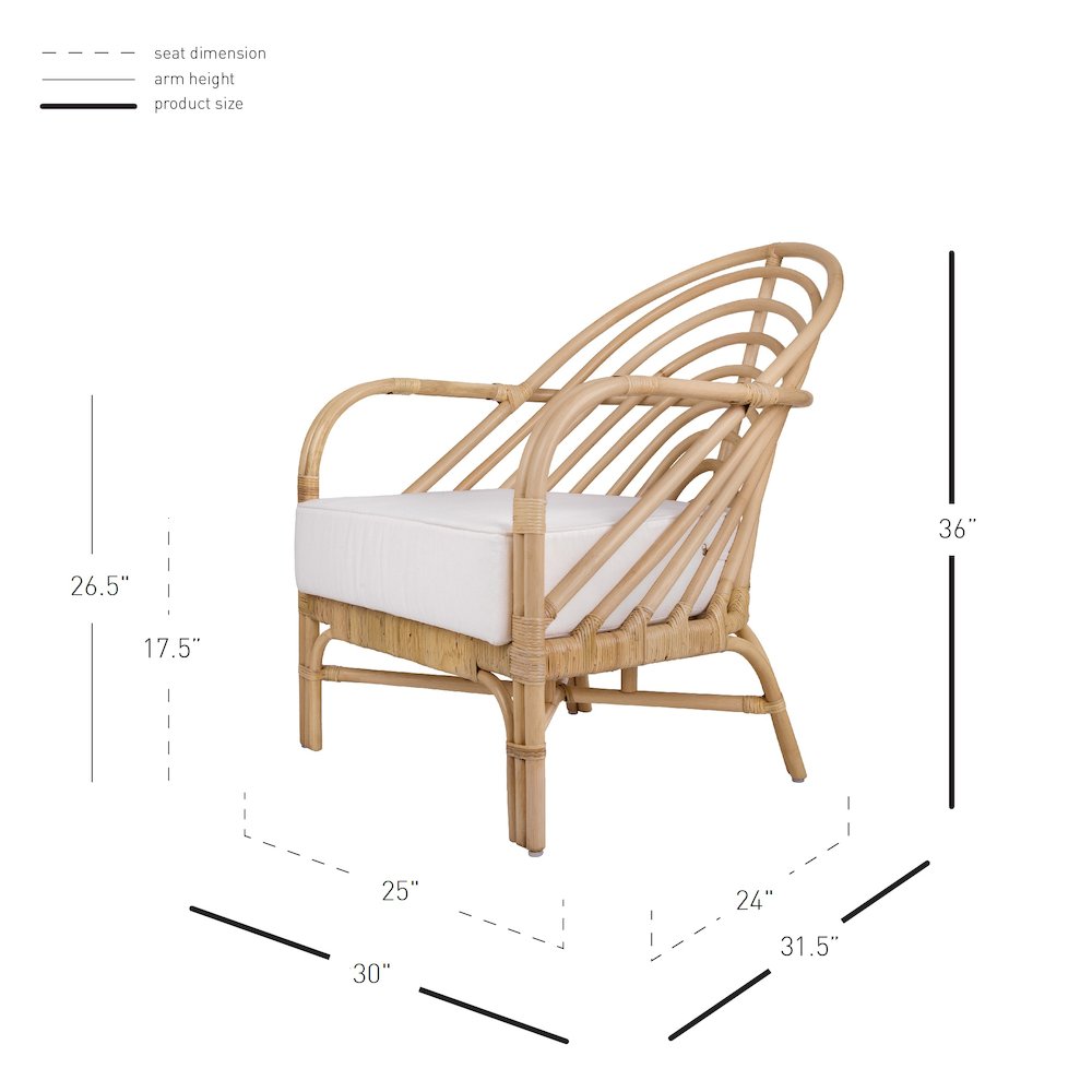 Lana Rattan Accent Arm Chair