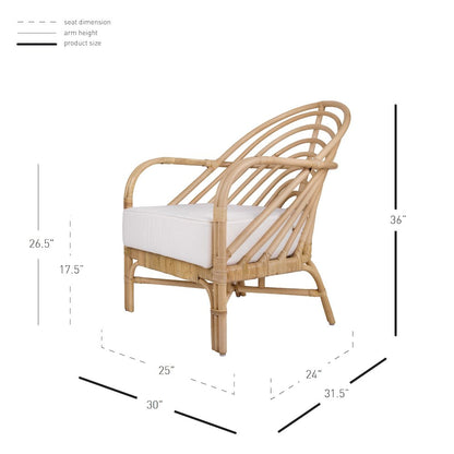 Lana Rattan Accent Arm Chair