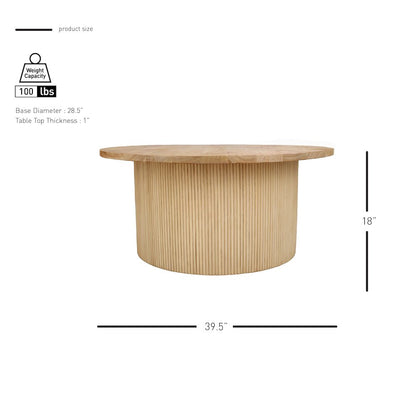 Kiefer Rattan Coffee Table w/ Wood Top