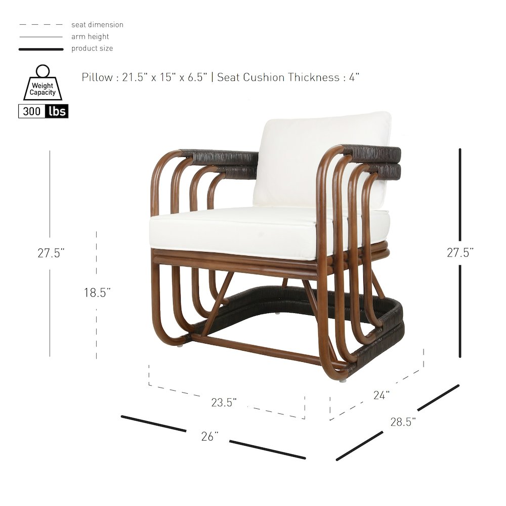 Kimori Rattan Accent Arm Chair