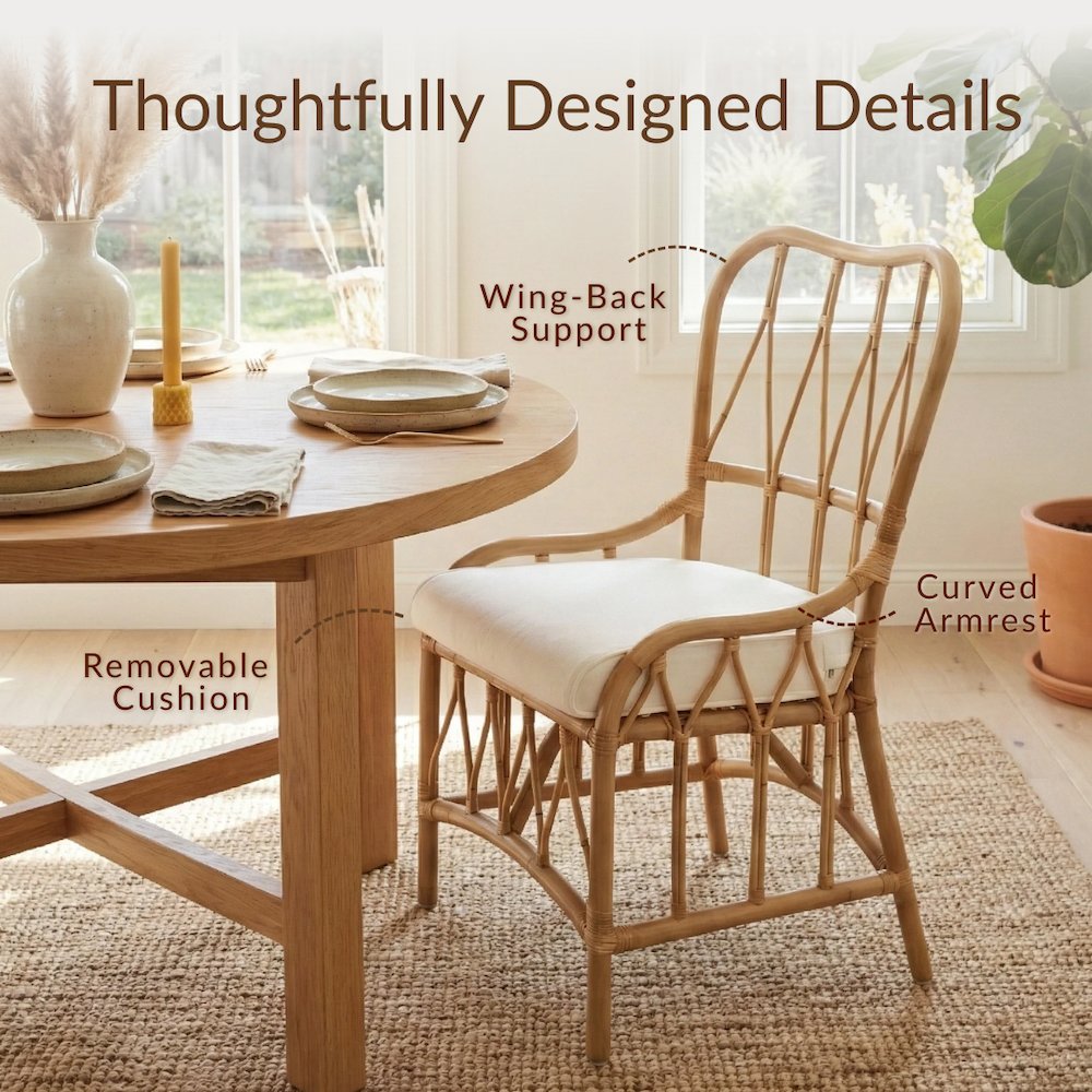 Ayanna Rattan Dining Side Chair - Natural Wheat