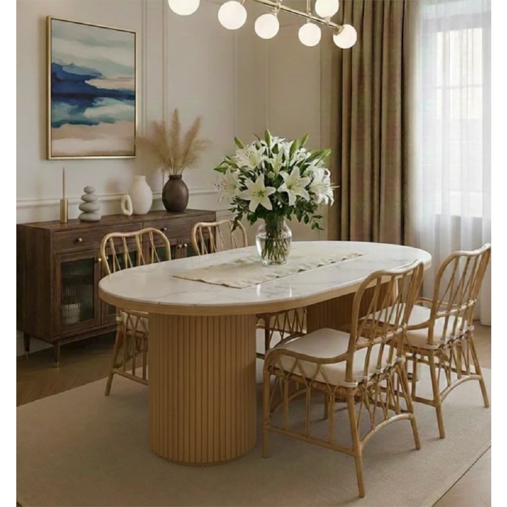 Ayanna Rattan Dining Side Chair - Natural Wheat