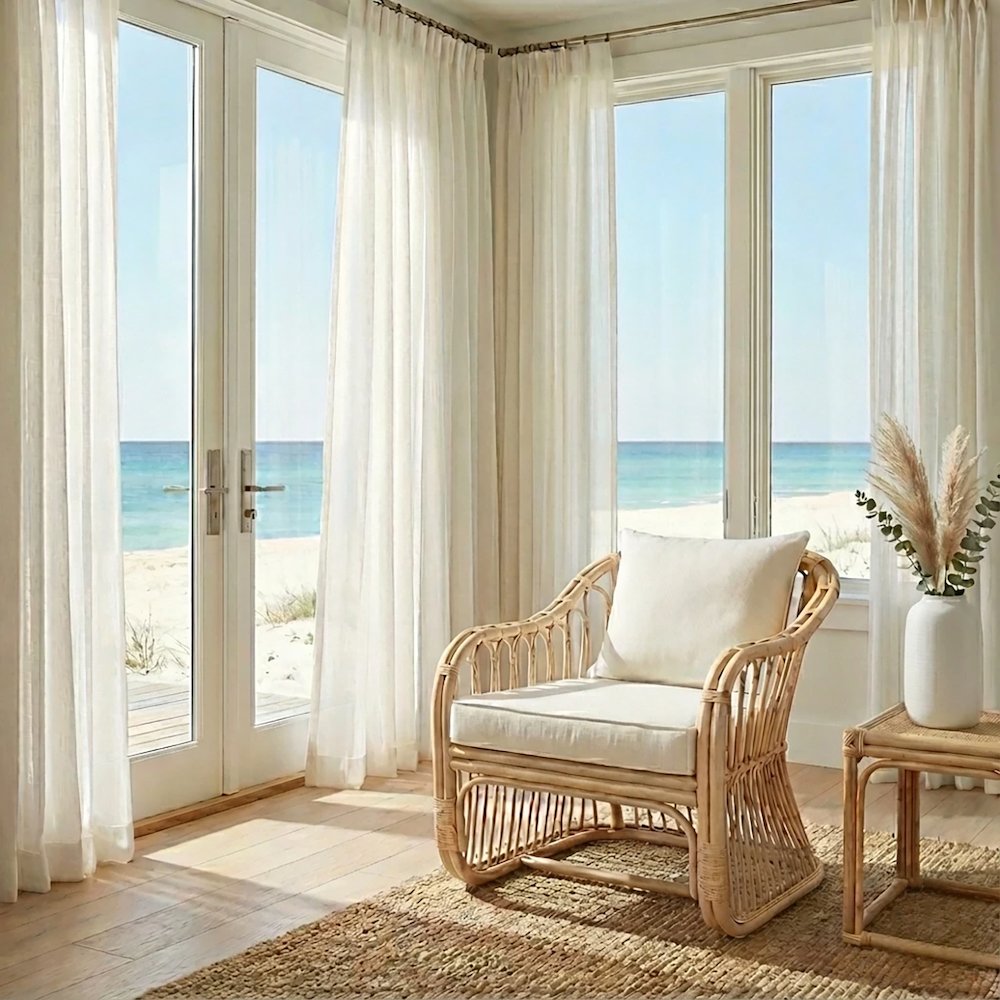 Maeva Rattan Accent Chair - Natural Wheat