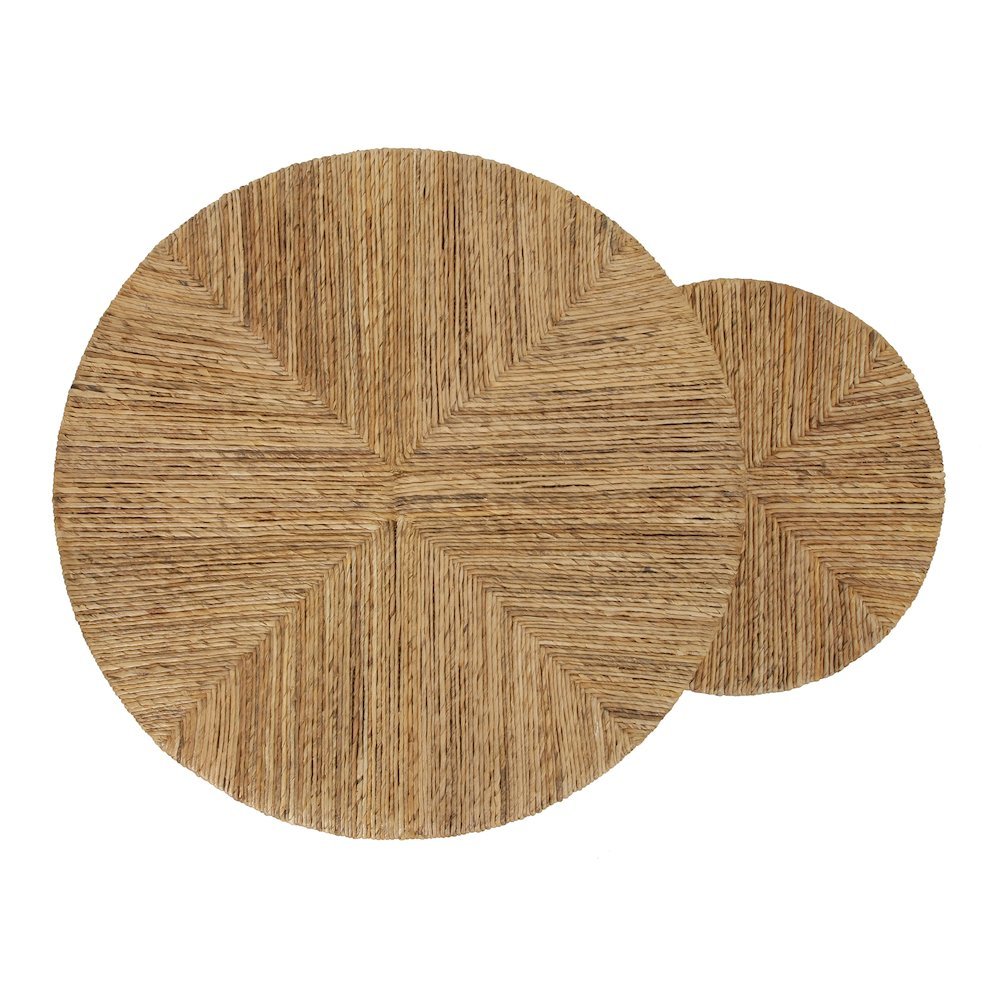 Kanza Abaca Round Nesting Coffee Table - Natural - Set of 2