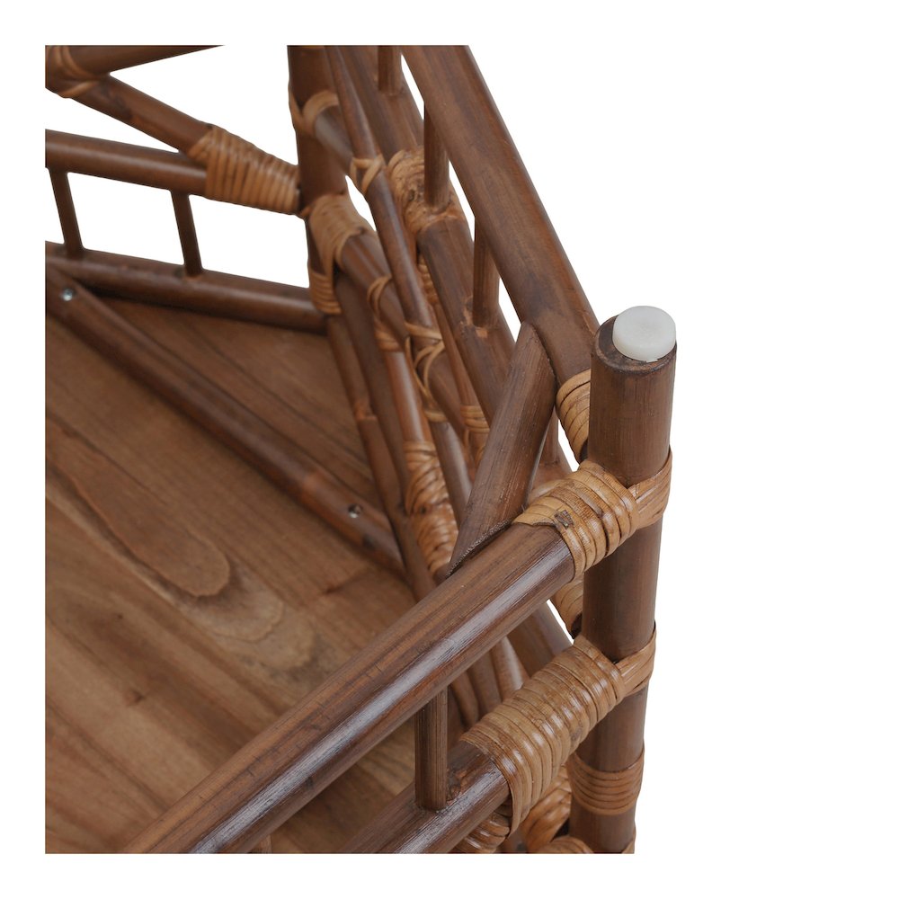 Kano Coffee Table - Cane Brown Rattan Base - Wood Top