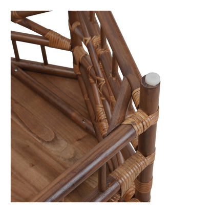 Kano Coffee Table - Cane Brown Rattan Base - Wood Top