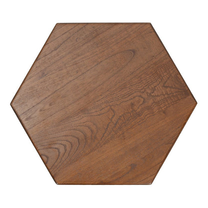 Kano Accent Table - Cane Brown Rattan Base - Wood Top