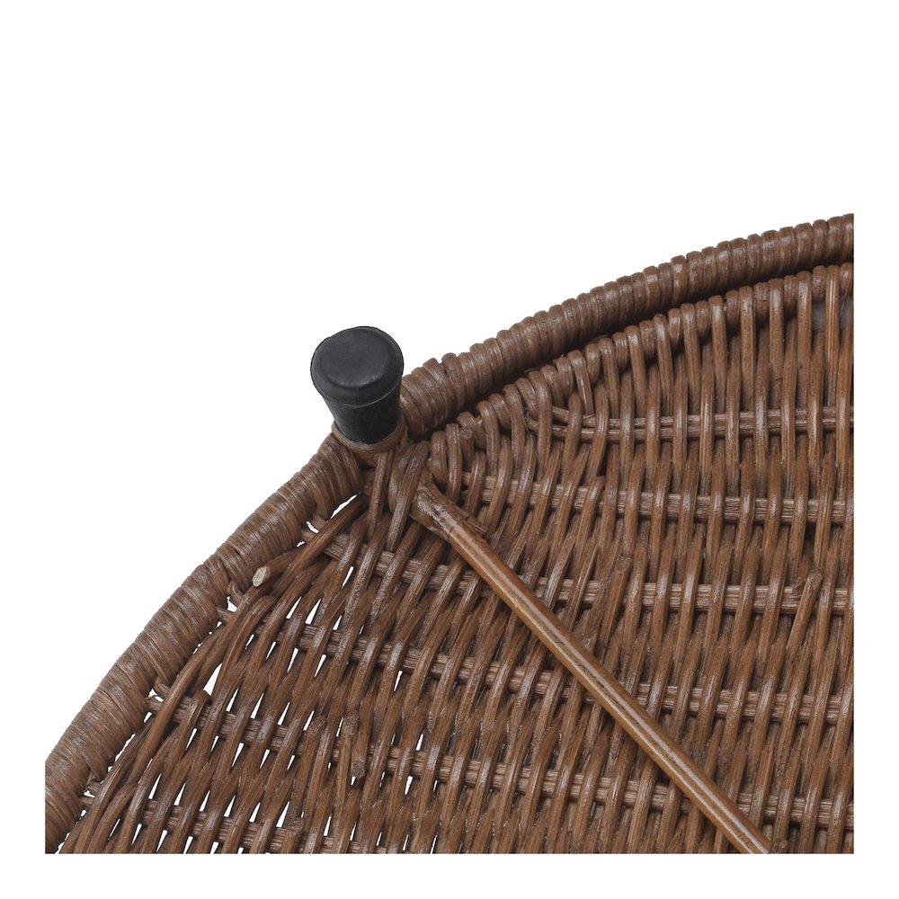 Zayn Accent Table - Cane Brown Rattan Base - Wood Top