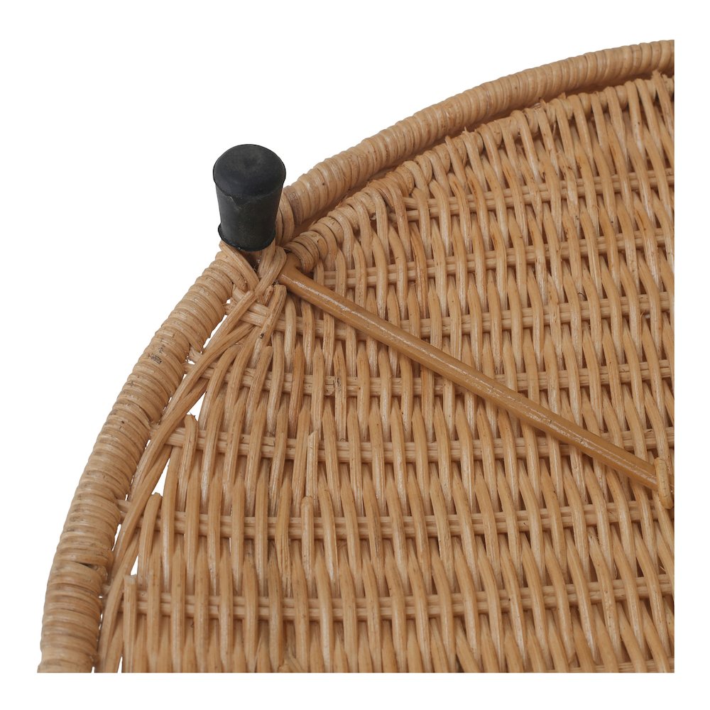 Zayn Accent Table - Honey Rattan Base - Wood Top