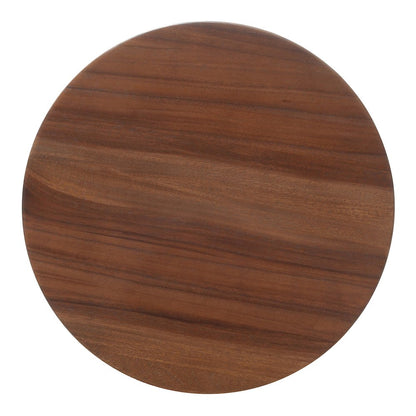 Looma Accent Table - Natural Base - Brown Wood Top