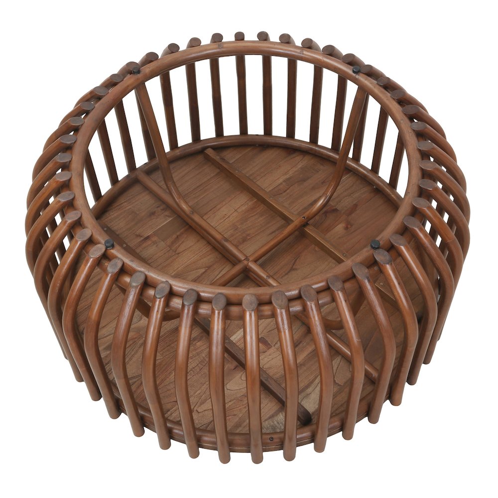 Bexa Coffee Table - Cane Brown Rattan Base - Wood Top