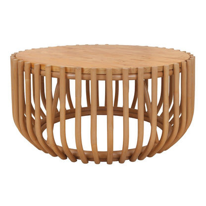 Bexa Coffee Table - Honey Rattan Base - Wood Top
