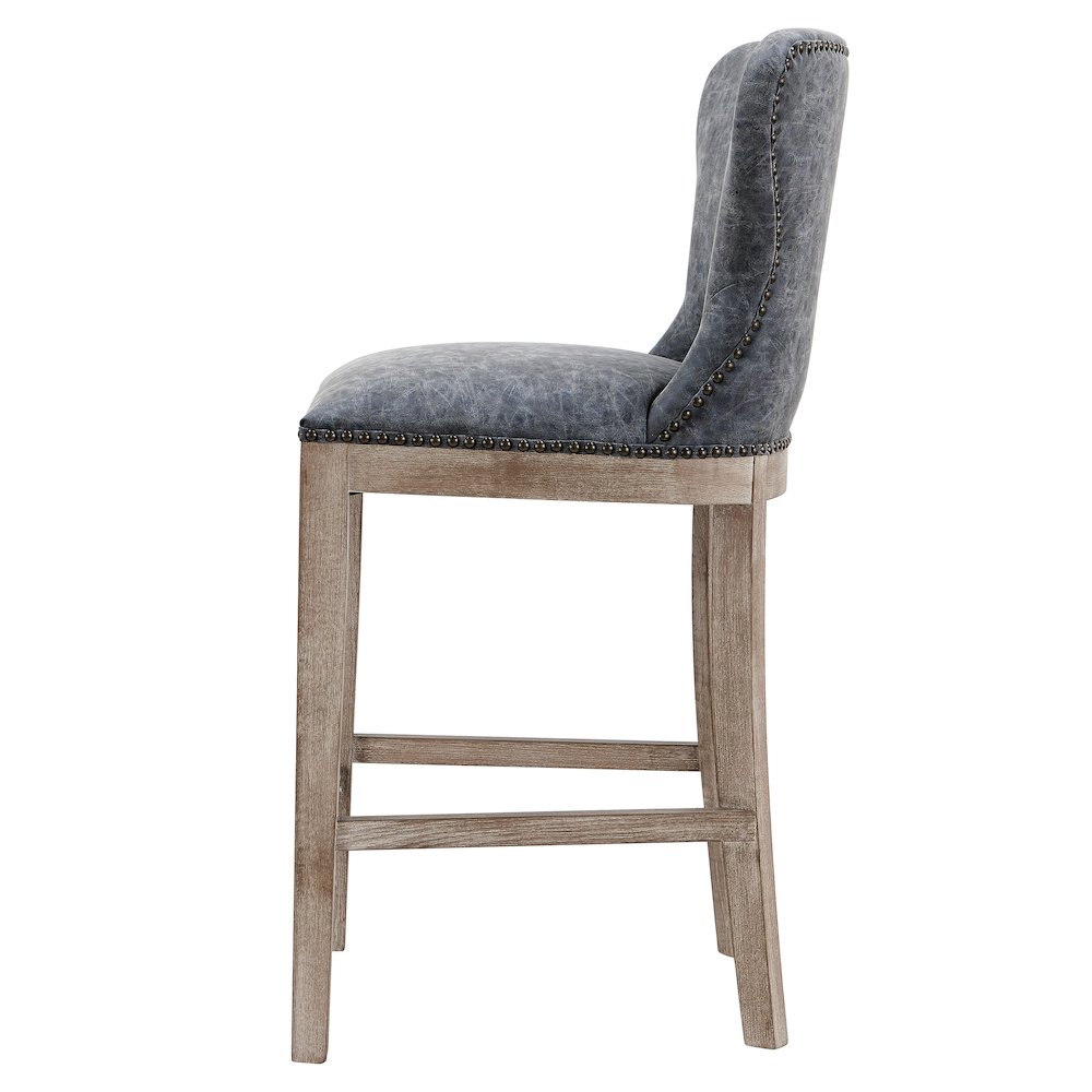 Dorsey Faux Leather Counter Stool Drift Wood Legs