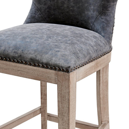 Dorsey Faux Leather Counter Stool Drift Wood Legs
