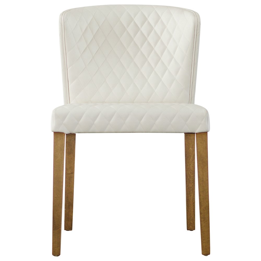 Albie Diamond Stitching Faux Leather Dining Side Chair, (Set of 2)