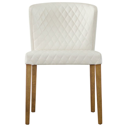 Albie Diamond Stitching Faux Leather Dining Side Chair, (Set of 2)