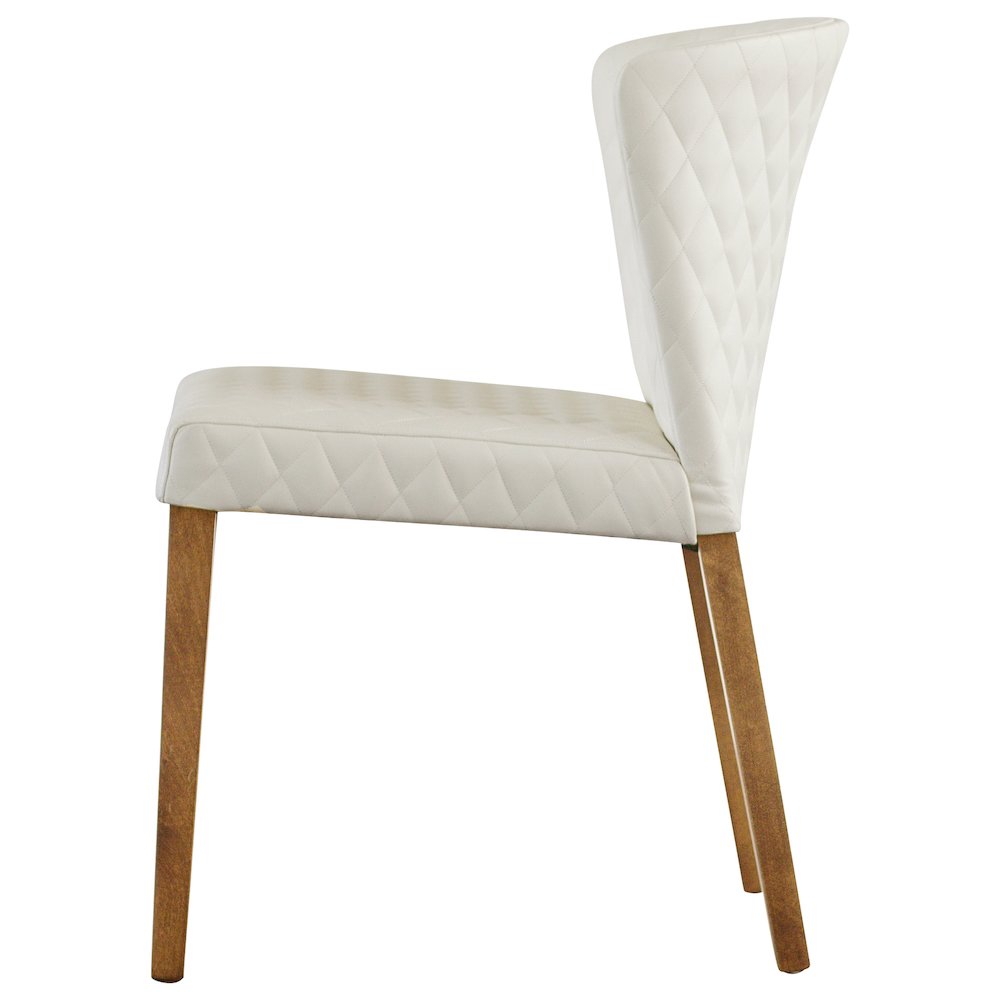 Albie Diamond Stitching Faux Leather Dining Side Chair, (Set of 2)