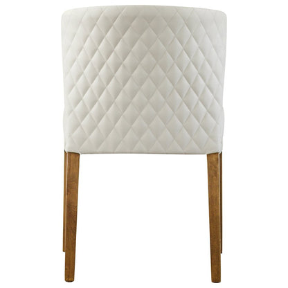 Albie Diamond Stitching Faux Leather Dining Side Chair, (Set of 2)