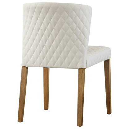 Albie Diamond Stitching Faux Leather Dining Side Chair, (Set of 2)