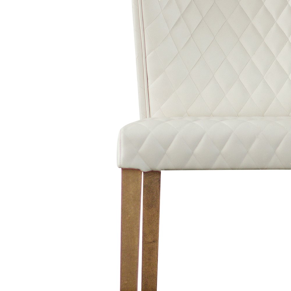 Albie Diamond Stitching Faux Leather Dining Side Chair, (Set of 2)