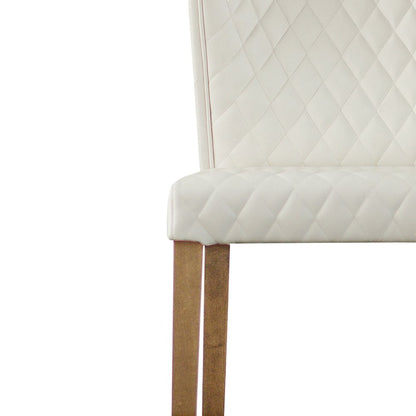 Albie Diamond Stitching Faux Leather Dining Side Chair, (Set of 2)