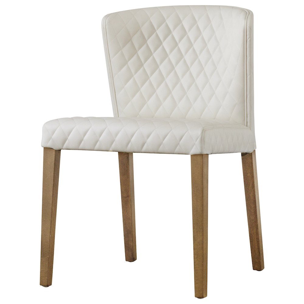 Albie Diamond Stitching Faux Leather Dining Side Chair, (Set of 2)