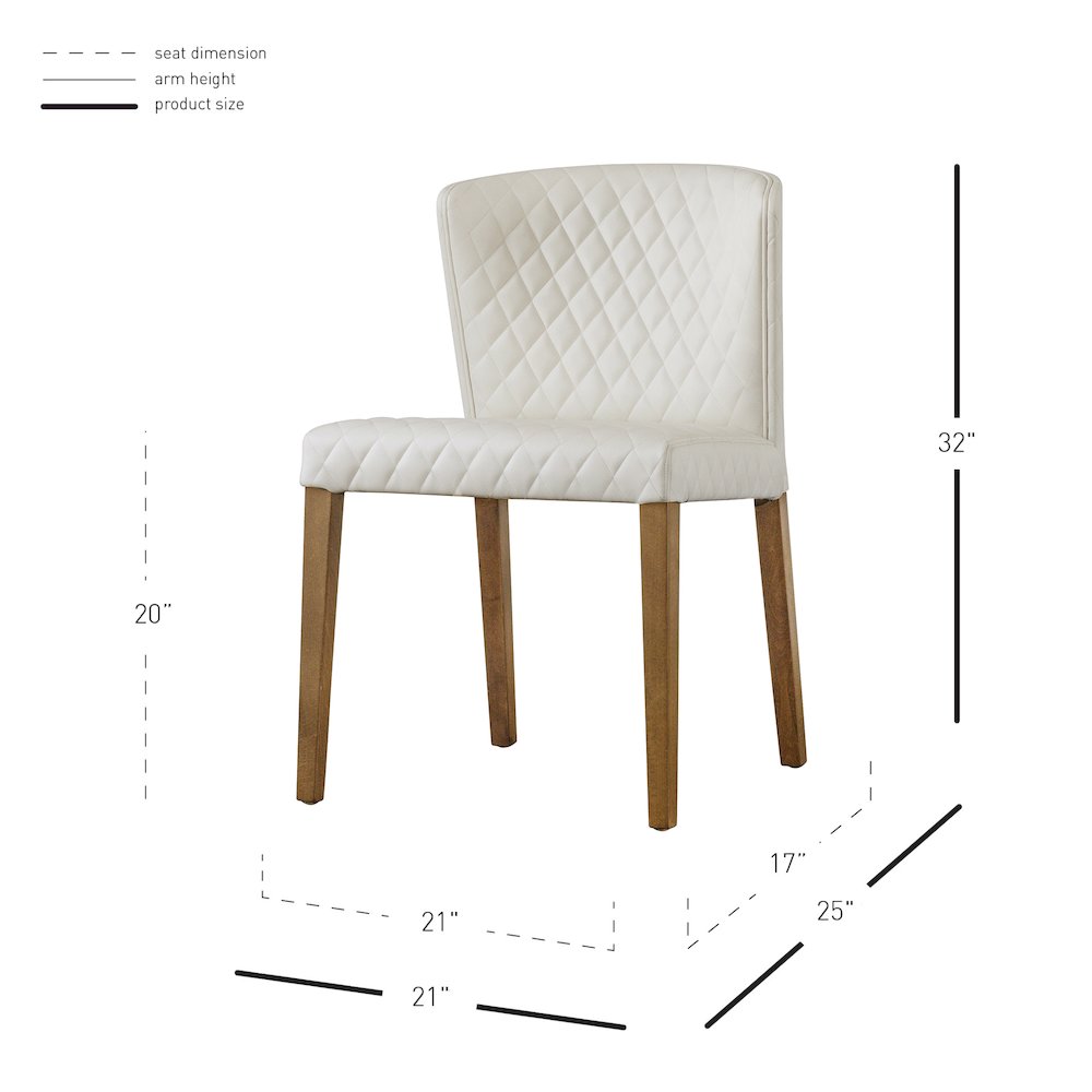 Albie Diamond Stitching Faux Leather Dining Side Chair, (Set of 2)