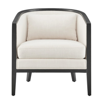 Tillman Linen Accent Arm Chair w/ Rattan
