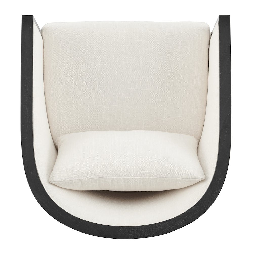 Tillman Linen Accent Arm Chair w/ Rattan