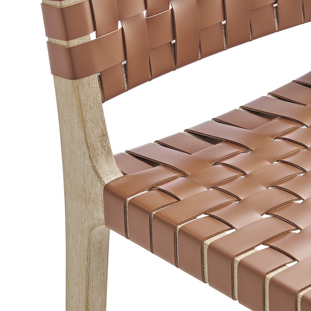 Marco Faux Leather Counter Stool Drift Wood Frame